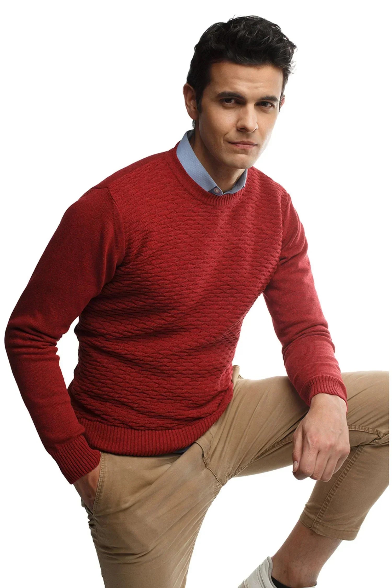 Suéter Nilo en algodón regenerado texturizado – Hombre